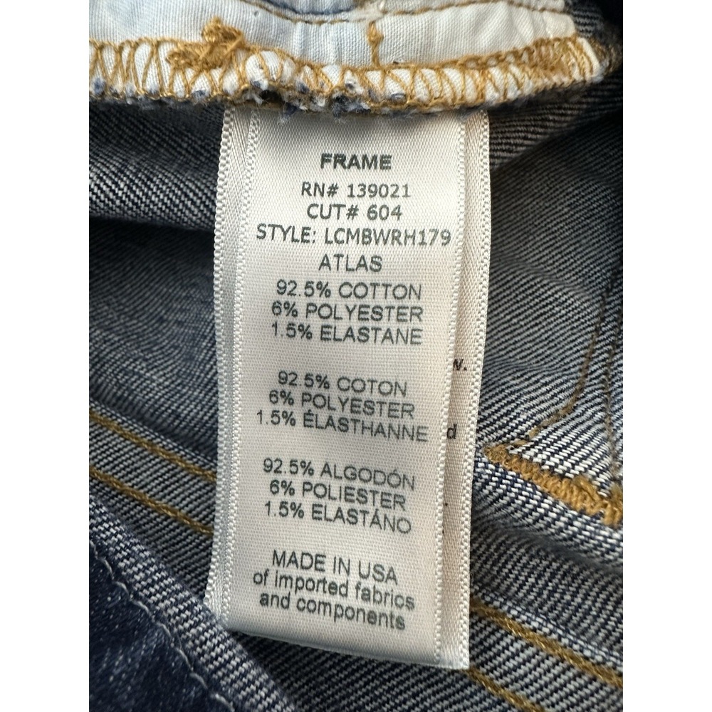 Frame Le Crop Mini Boot Atlas Jeans Women's Size 25 Blue Stretch Designer - Picture 6 of 12